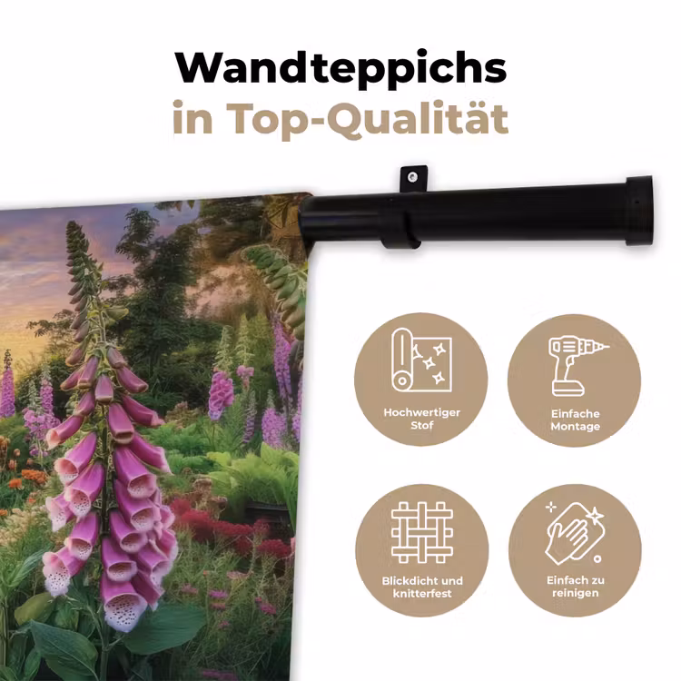 Vingerhoedskruid - Bloemen - Tuin Wandkleed katoen klein -tsfeer2_DE