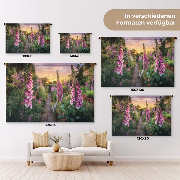 Vingerhoedskruid - Bloemen - Tuin Wandkleed katoen klein -tsfeer8_DE