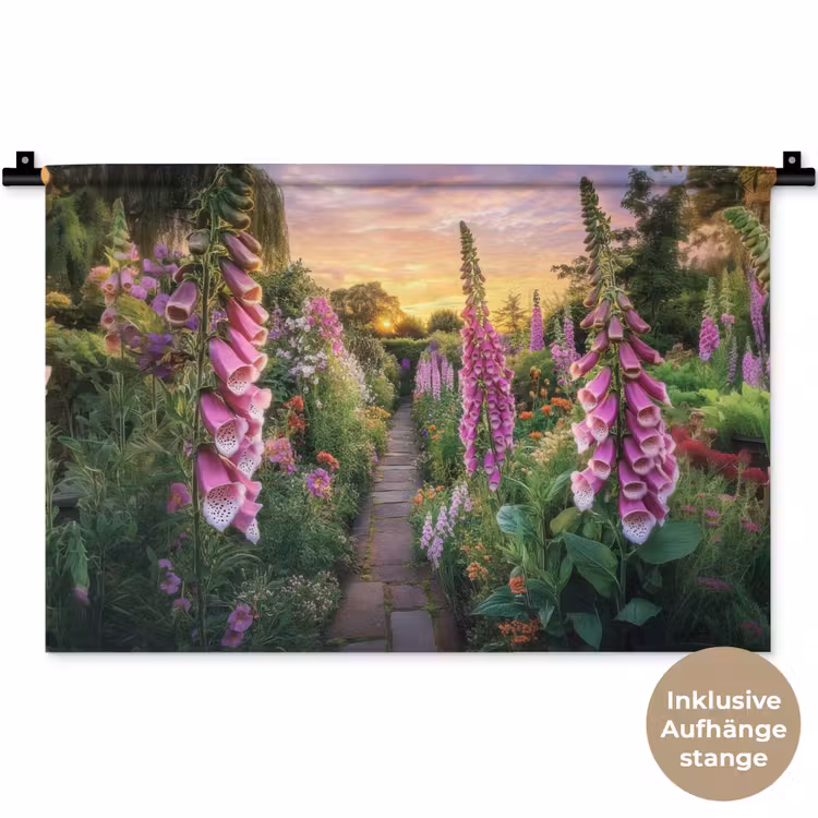 Vingerhoedskruid - Bloemen - Tuin Wandkleed katoen klein -t3d_DE