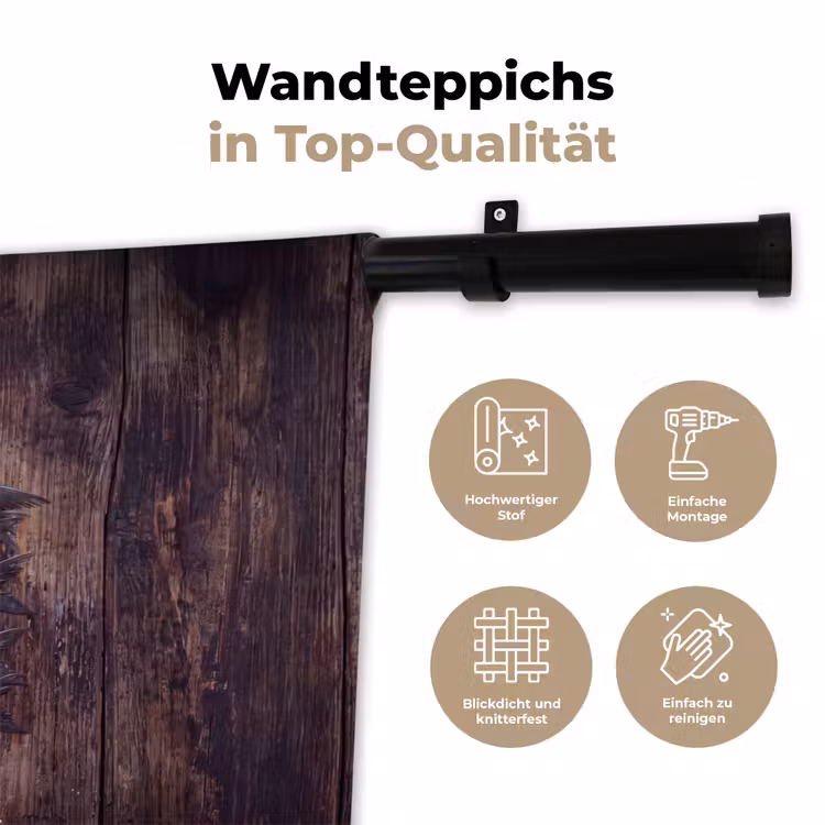 Wandteppich - Fisch – Holz – Essen - Vis - Hout - Eten Wandkleed katoen klein