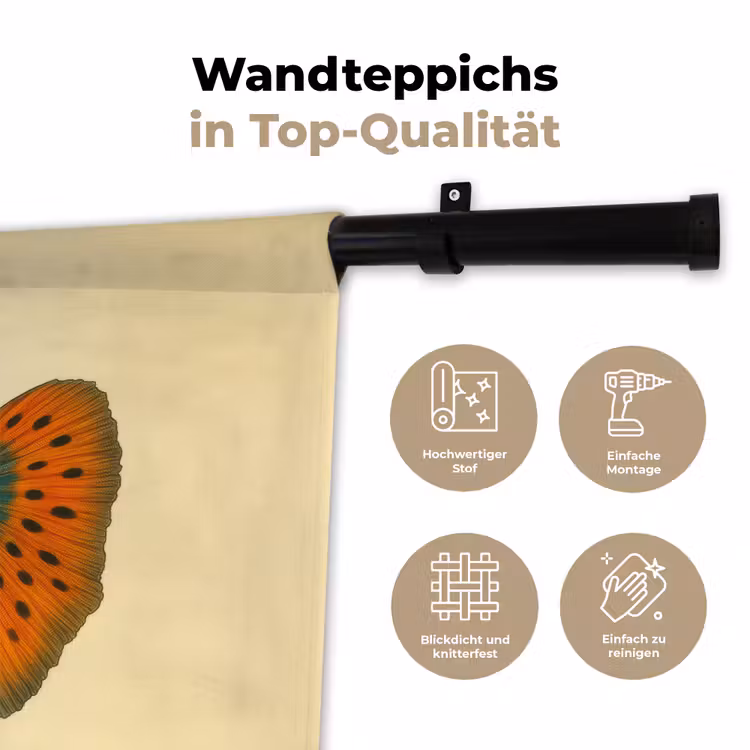 Vis - illustratie - Stippen - Oranje Wandkleed katoen klein -tsfeer2_DE