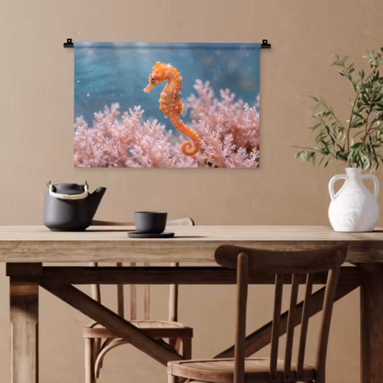 Vis - Koraal - Oceaan - Macro - Oranje Wandkleed katoen klein -sfeer6