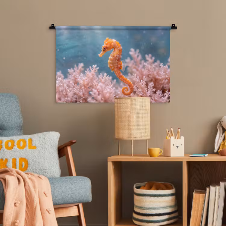 Vis - Koraal - Oceaan - Macro - Oranje Wandkleed katoen klein -wsfeer4_kind