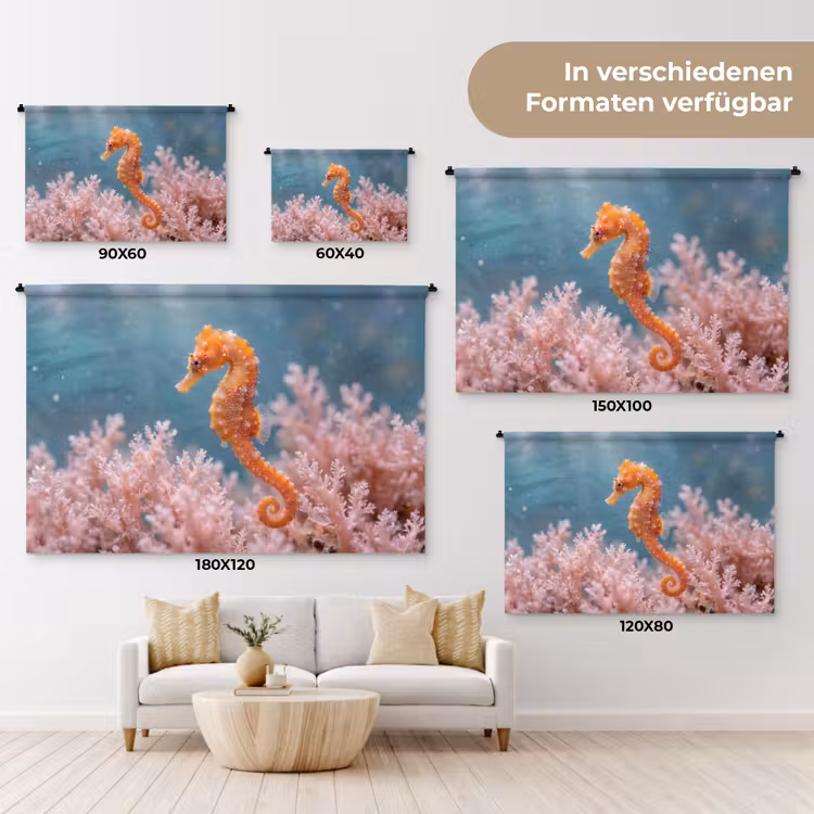 Vis - Koraal - Oceaan - Macro - Oranje Wandkleed katoen klein -tsfeer8_DE