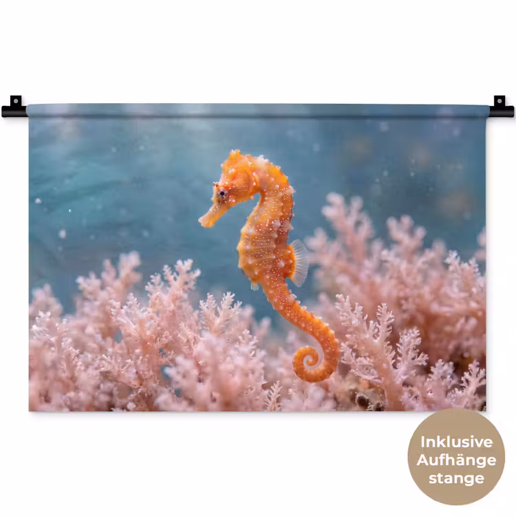 Vis - Koraal - Oceaan - Macro - Oranje Wandkleed katoen klein -t3d_DE