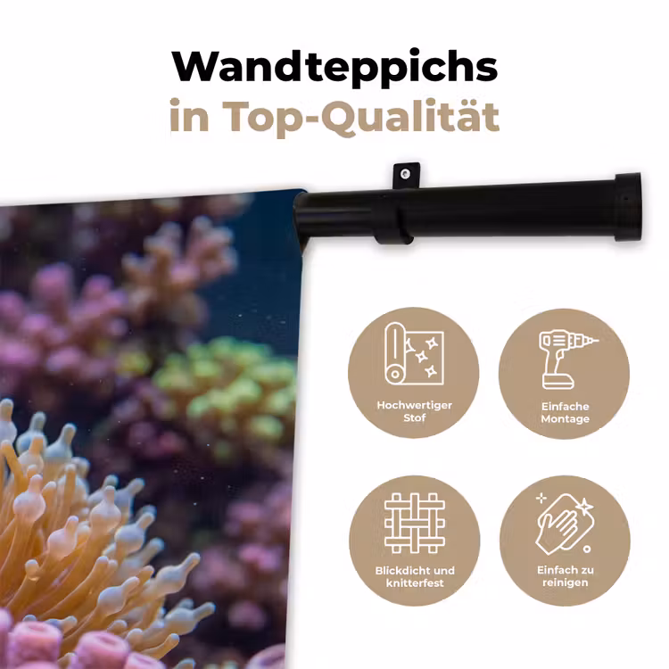 Vis - Koraal - Onderwater - Oranje - Dieren Wandkleed katoen klein -tsfeer2_DE
