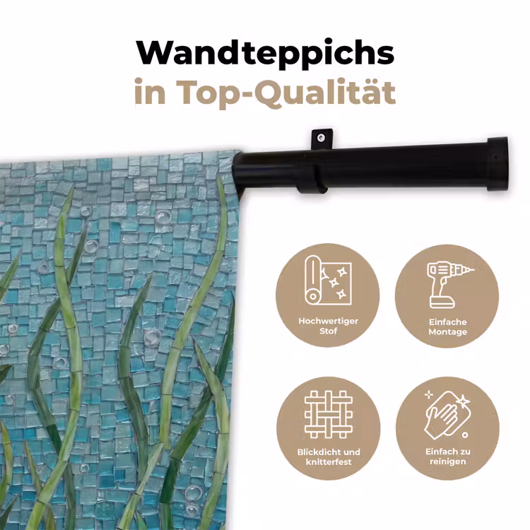 Vis - Mozaïek - Onderwater - Kleurrijk - Dieren Wandkleed katoen klein -tsfeer2_DE