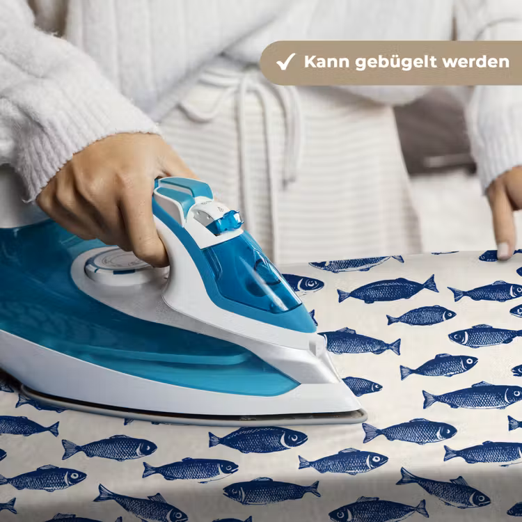 Vissen - Patroon - Blauw - Wit Wandkleed katoen klein 269 -tsfeer9_DE
