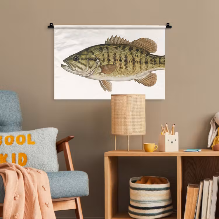 Vissen - Natuur - Vintage Wandkleed katoen klein -wsfeer4_kind