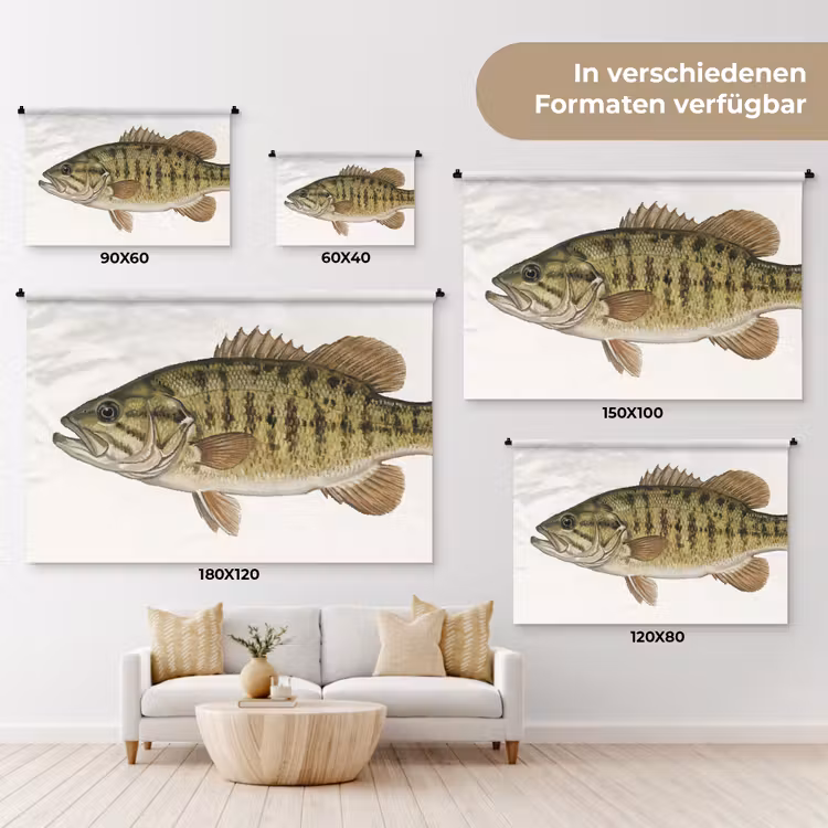 Vissen - Natuur - Vintage Wandkleed katoen klein -tsfeer8_DE