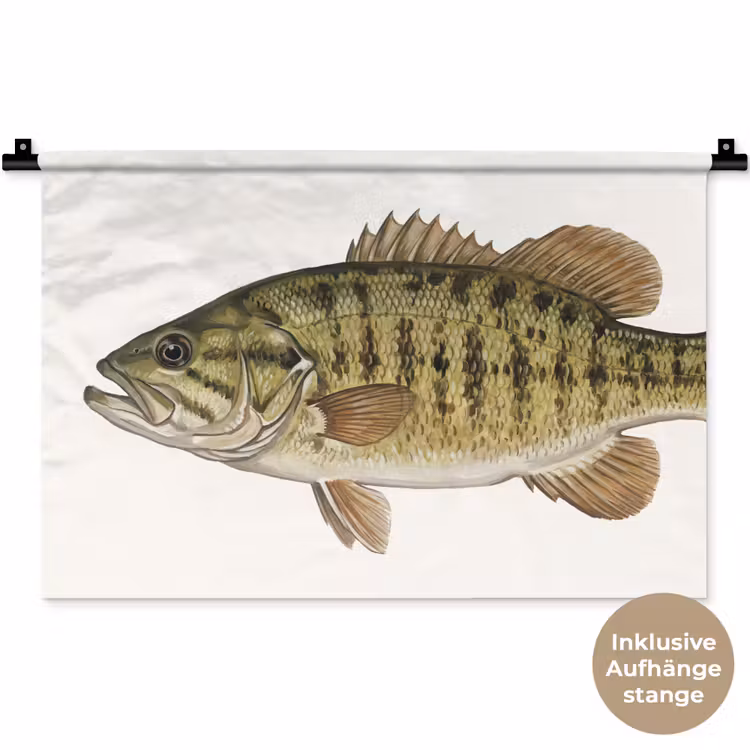 Vissen - Natuur - Vintage Wandkleed katoen klein -t3d_DE