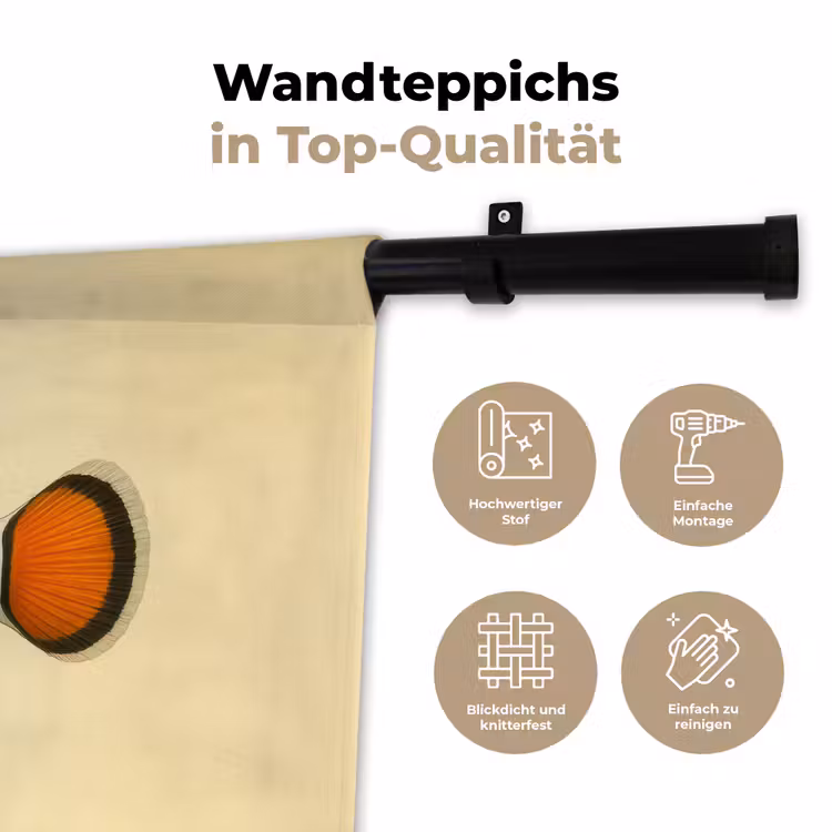 Vis - Oranje - Strepen Wandkleed katoen klein -tsfeer2_DE