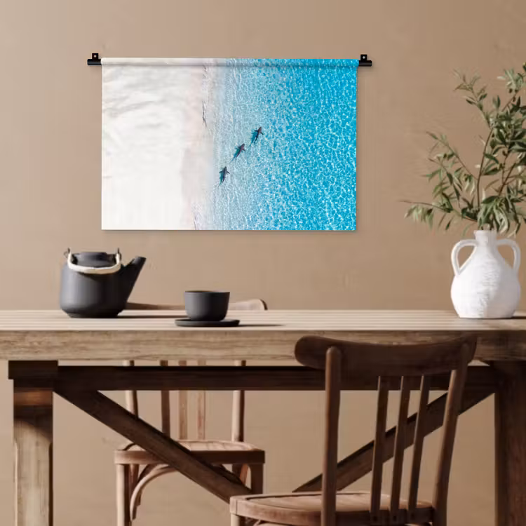Vis - Oceaan - Strand - Turquoise - Natuur Wandkleed katoen klein -sfeer6