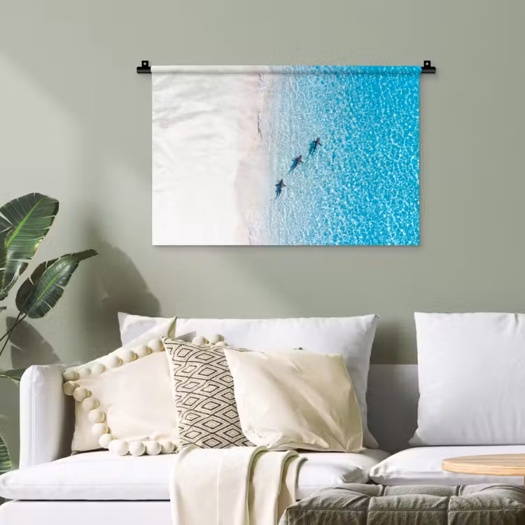 Vis - Oceaan - Strand - Turquoise - Natuur Wandkleed katoen klein -sfeer7