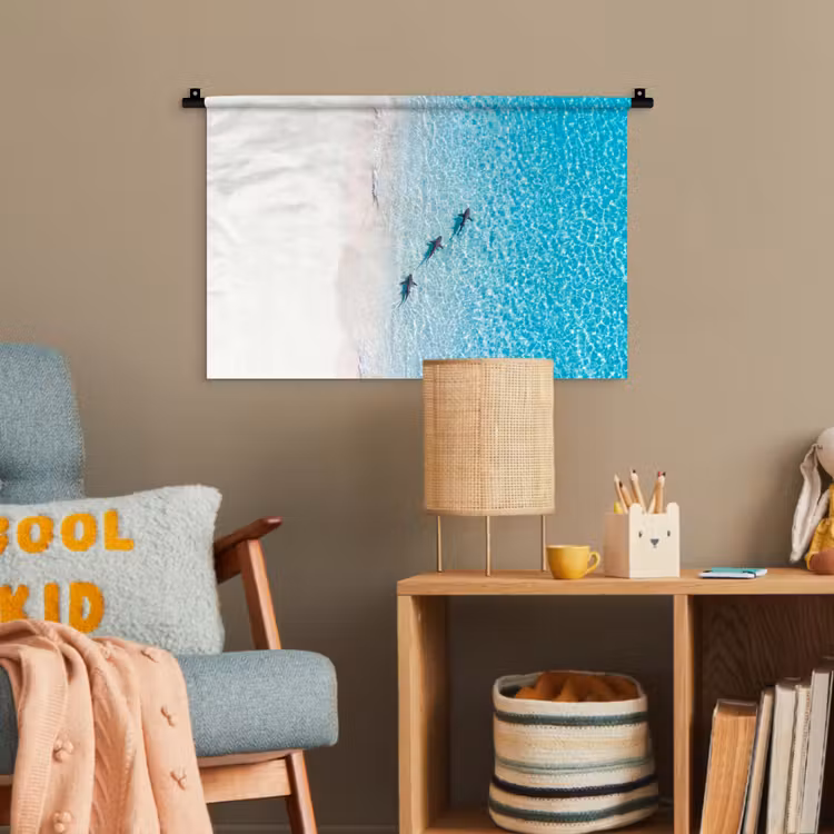 Vis - Oceaan - Strand - Turquoise - Natuur Wandkleed katoen klein -wsfeer4_kind