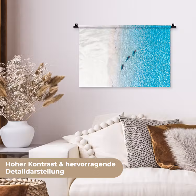 Vis - Oceaan - Strand - Turquoise - Natuur Wandkleed katoen klein -tsfeer1_DE