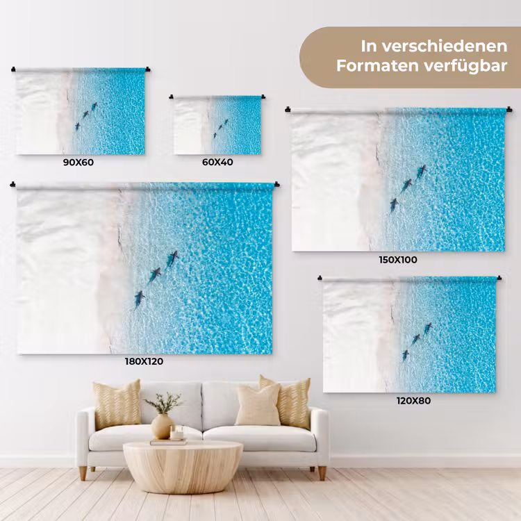Vis - Oceaan - Strand - Turquoise - Natuur Wandkleed katoen klein -tsfeer8_DE