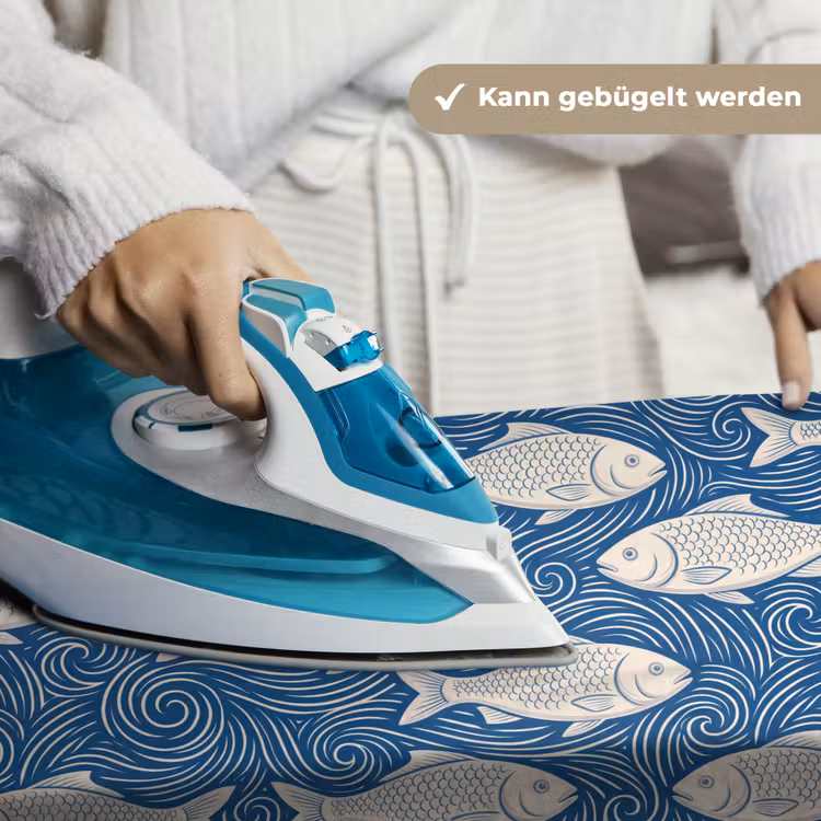 Vis - Water - Patroon - Grafisch - Blauw Wandkleed katoen klein -tsfeer9_DE