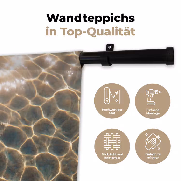 Vis - Water - Dieren - Oranje - Goud Wandkleed katoen klein -tsfeer2_DE