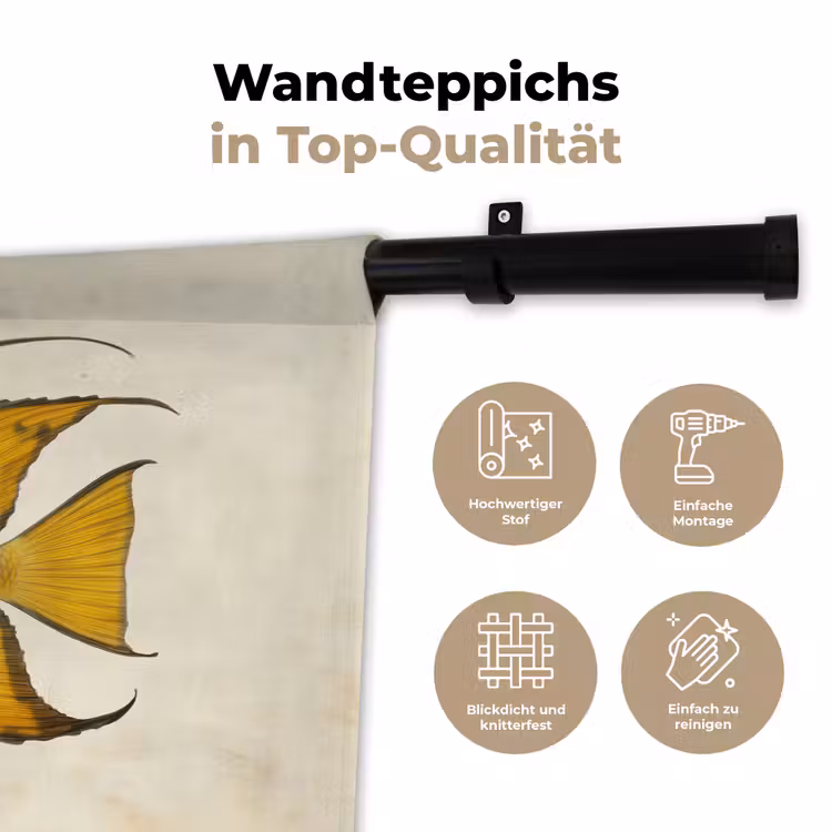 Vis - Sierlijk - Vinnen - Illustratie Wandkleed katoen klein -tsfeer2_DE