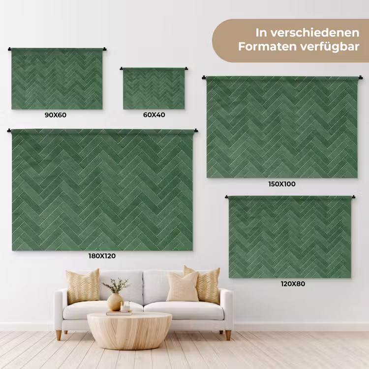 Visgraat - Wandtegel - Bosgroen Wandkleed katoen klein 269 -tsfeer8_DE