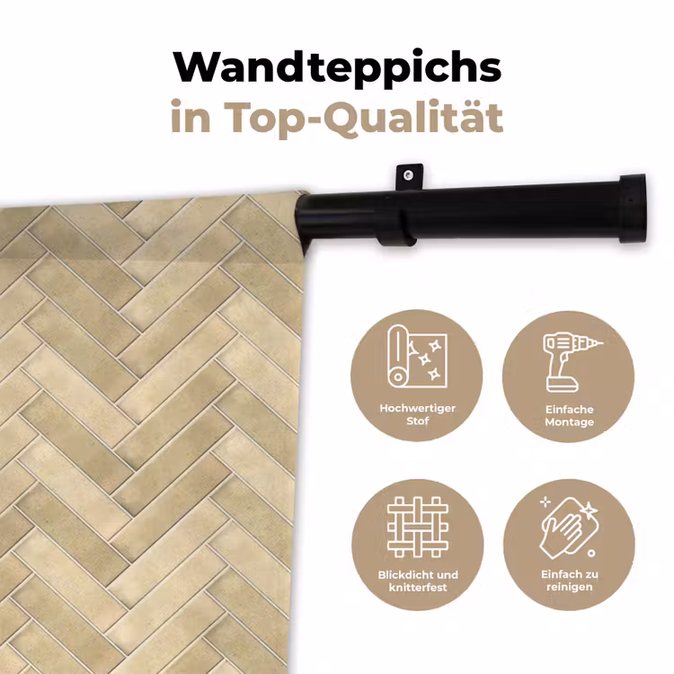 Visgraat - Tegel - Zand Wandkleed katoen klein 269 -tsfeer2_DE