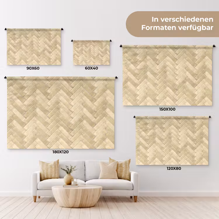 Visgraat - Tegel - Zand Wandkleed katoen klein 269 -tsfeer8_DE