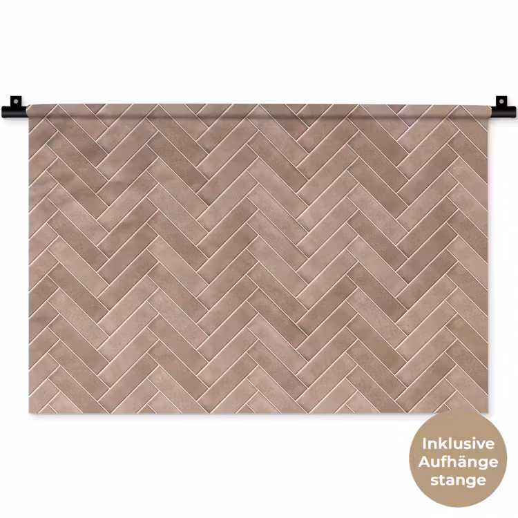 Visgraat - Wandtegel - Oudroze - Terracotta Wandkleed katoen klein 269 -t3d_DE