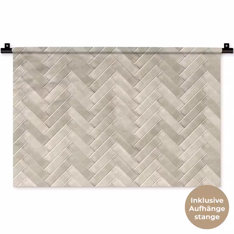 Visgraat - Wandtegel - Beige Wandkleed katoen klein 269 -t3d_DE