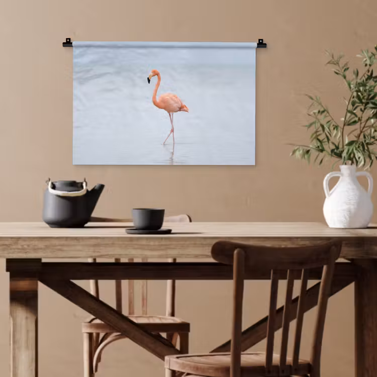 Flamingo - Zee - Roze Wandkleed katoen klein -sfeer6