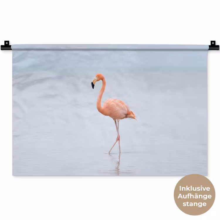 Flamingo - Zee - Roze Wandkleed katoen klein -t3d_DE