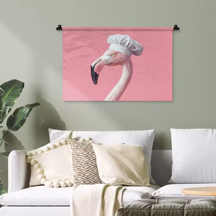 Flamingo - Roze - Koksmuts - Vogel Wandkleed katoen klein -sfeer7