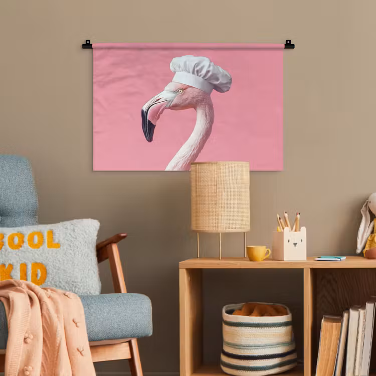 Flamingo - Roze - Koksmuts - Vogel Wandkleed katoen klein -wsfeer4_kind