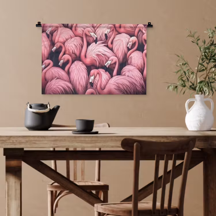 Flamingo - Roze - Dieren Wandkleed katoen klein -sfeer6