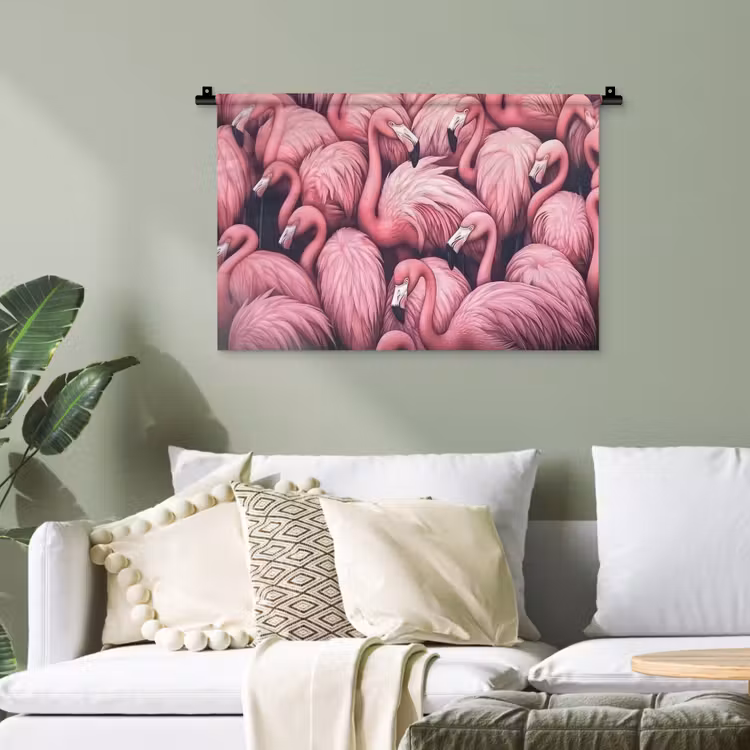 Flamingo - Roze - Dieren Wandkleed katoen klein -sfeer7