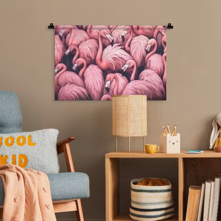 Flamingo - Roze - Dieren Wandkleed katoen klein -wsfeer4_kind