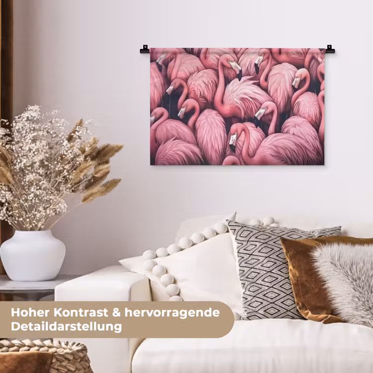 Flamingo - Roze - Dieren Wandkleed katoen klein -tsfeer1_DE