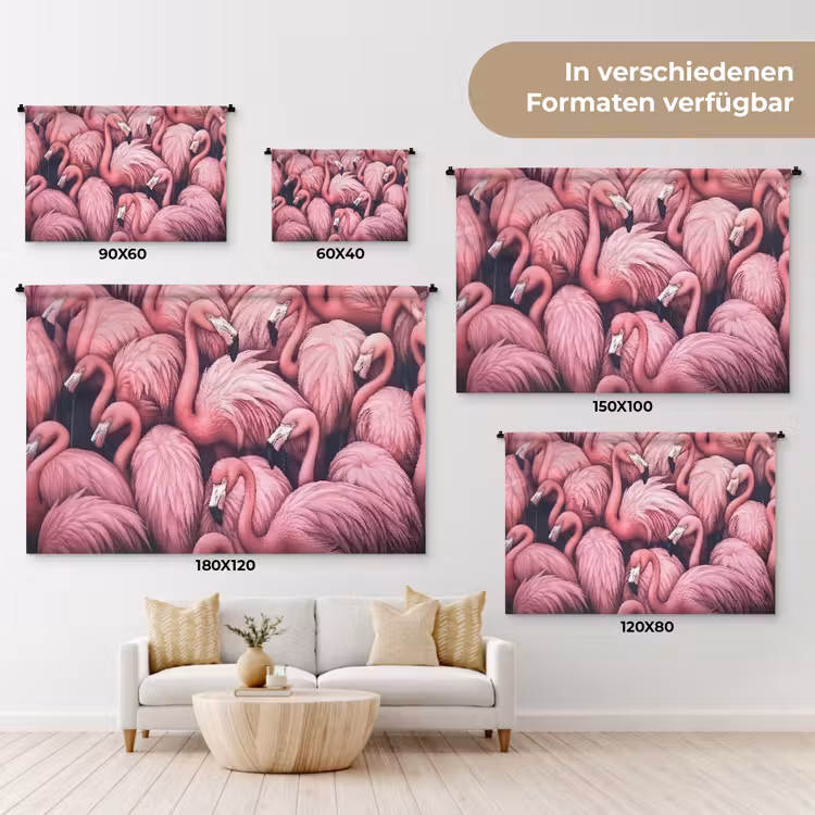 Flamingo - Roze - Dieren Wandkleed katoen klein -tsfeer8_DE