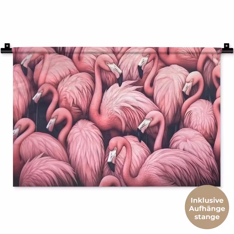 Flamingo - Roze - Dieren Wandkleed katoen klein -t3d_DE