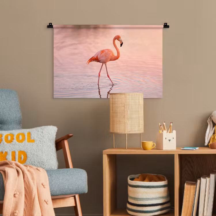 Flamingo - Water - Roze Wandkleed katoen klein -wsfeer4_kind