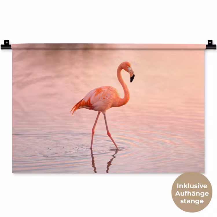 Flamingo - Water - Roze Wandkleed katoen klein -t3d_DE