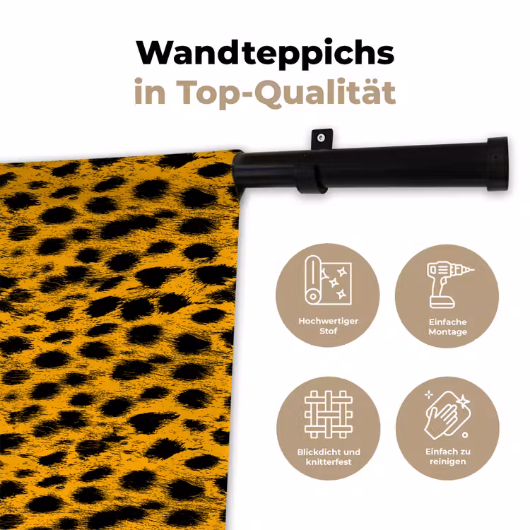 Vlekken - Oranje - Luipaard Wandkleed katoen klein 269 -tsfeer2_DE