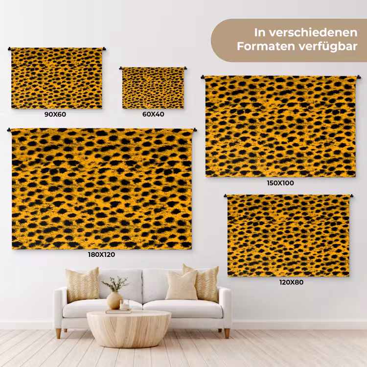 Vlekken - Oranje - Luipaard Wandkleed katoen klein 269 -tsfeer8_DE