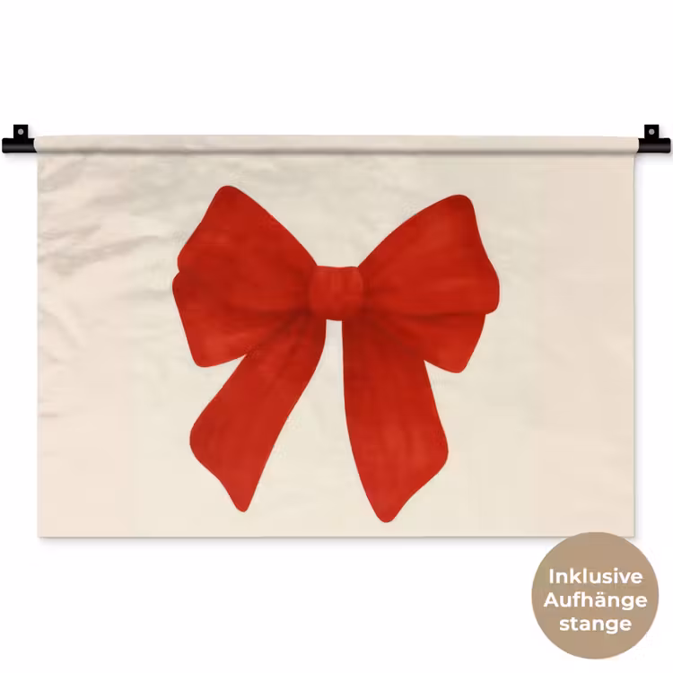 Strik - Symmetrisch - Rood - Lint Wandkleed katoen klein -t3d_DE