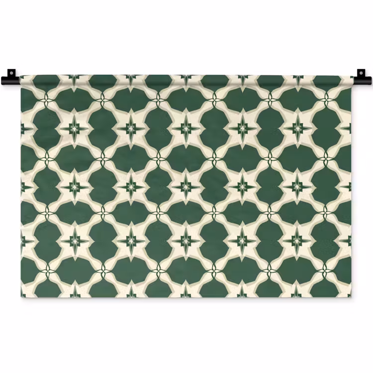Tegel - Klassiek - Groen Wandkleed katoen klein 269 -zz3d