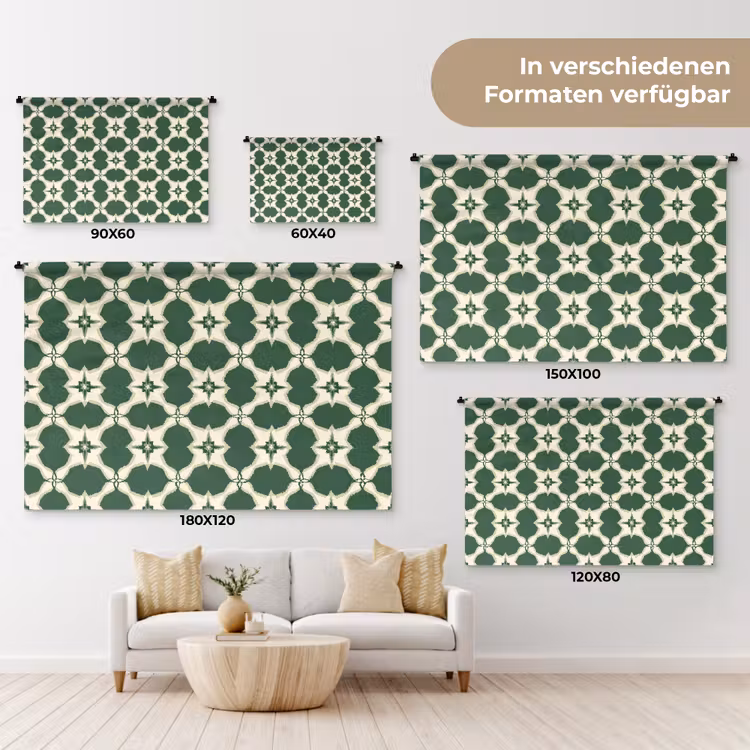 Tegel - Klassiek - Groen Wandkleed katoen klein 269 -tsfeer8_DE