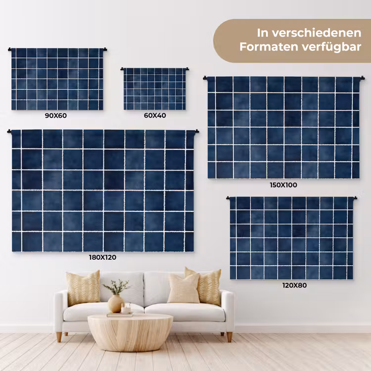 Tegel - Modern - Blauw Wandkleed katoen klein 269 -tsfeer8_DE
