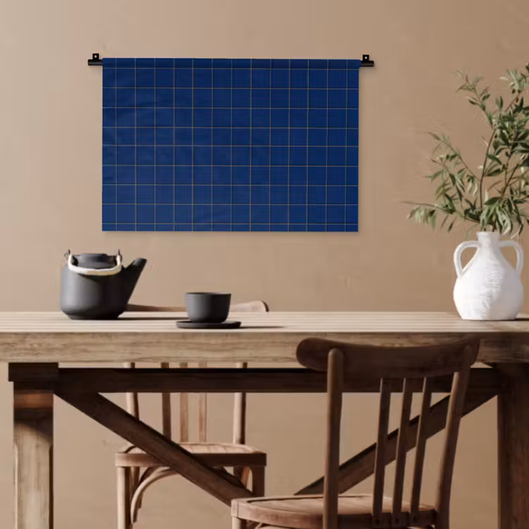 Tegel - Patroon - Blauw Wandkleed katoen klein 269 -sfeer6
