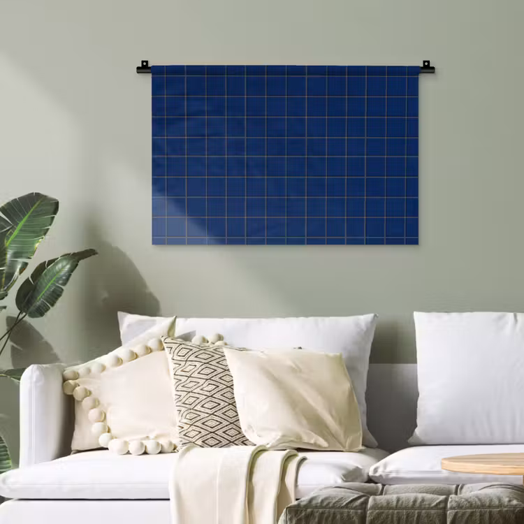 Tegel - Patroon - Blauw Wandkleed katoen klein 269 -sfeer7