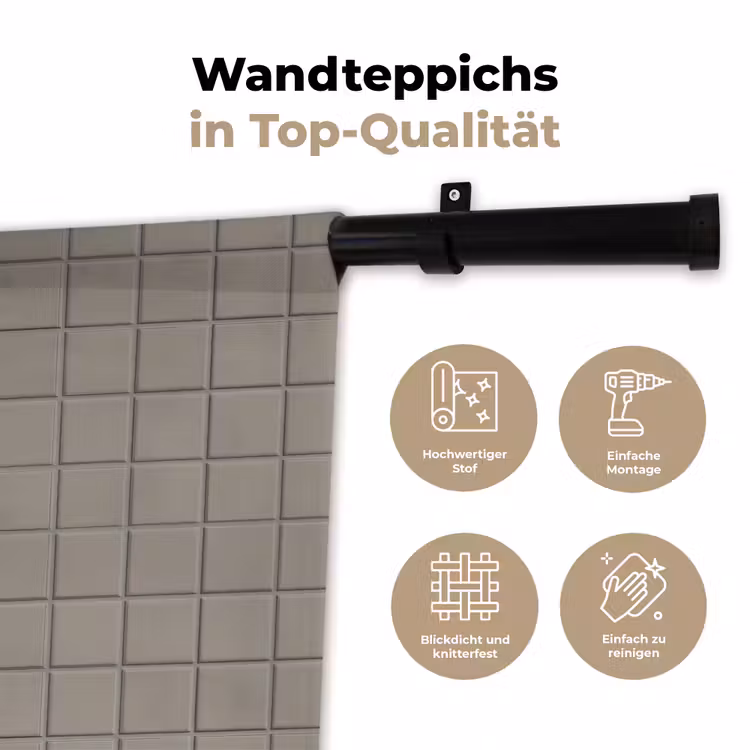 Tegel - Patroon Kiezel - Grijs Wandkleed katoen klein 269 -tsfeer2_DE